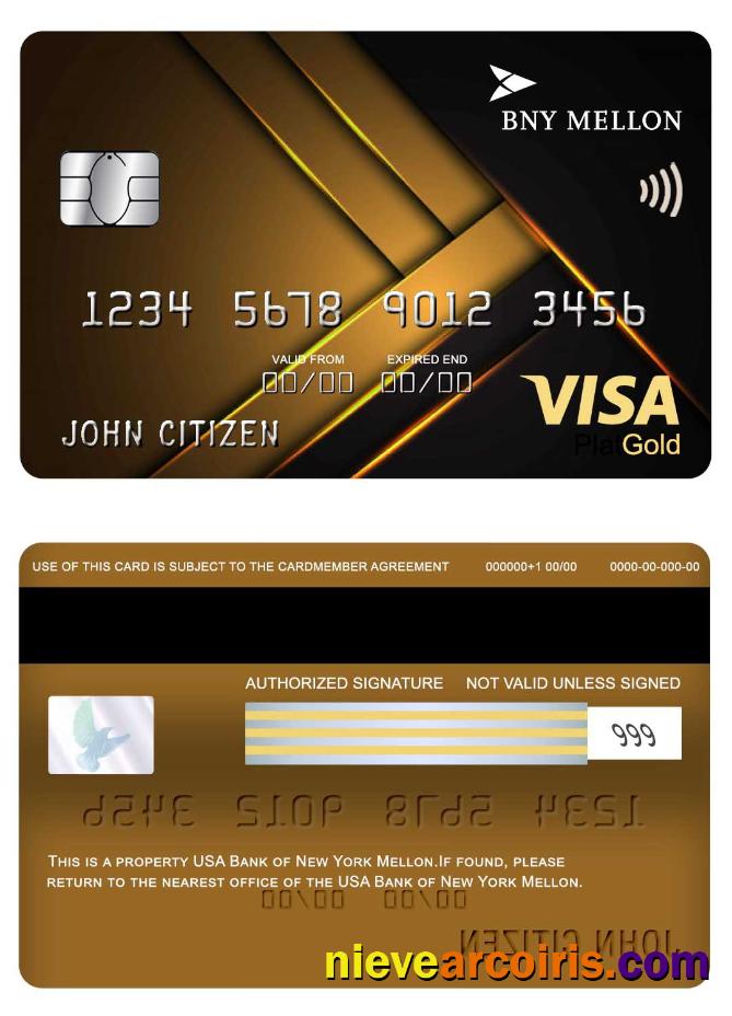 USA Bank of New York Mellon visa gold card